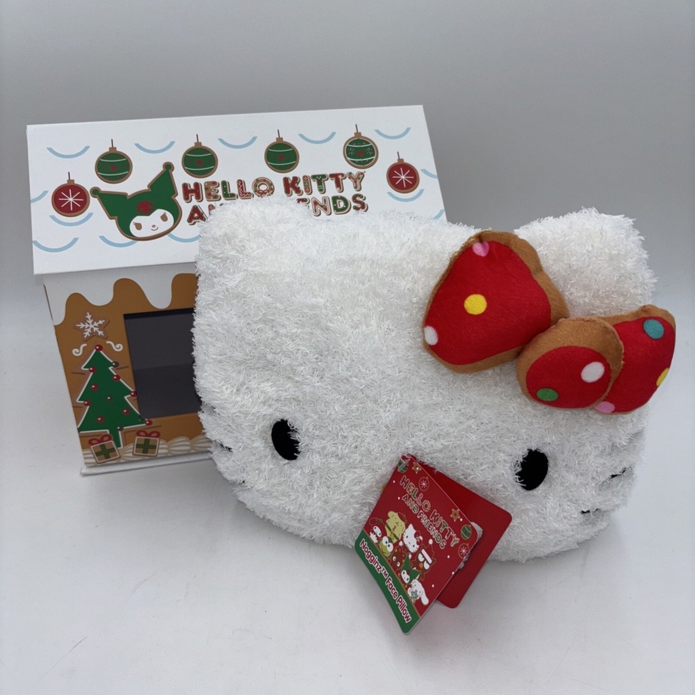 Sanrio Hello Kitty Gingerbread House Nogginz Face Pillow 8" H x 10" W x 5" D